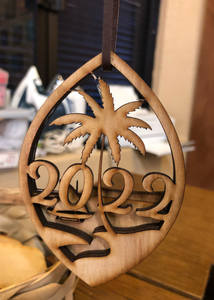Laser Wooden cut out Guam 2022 Ornament